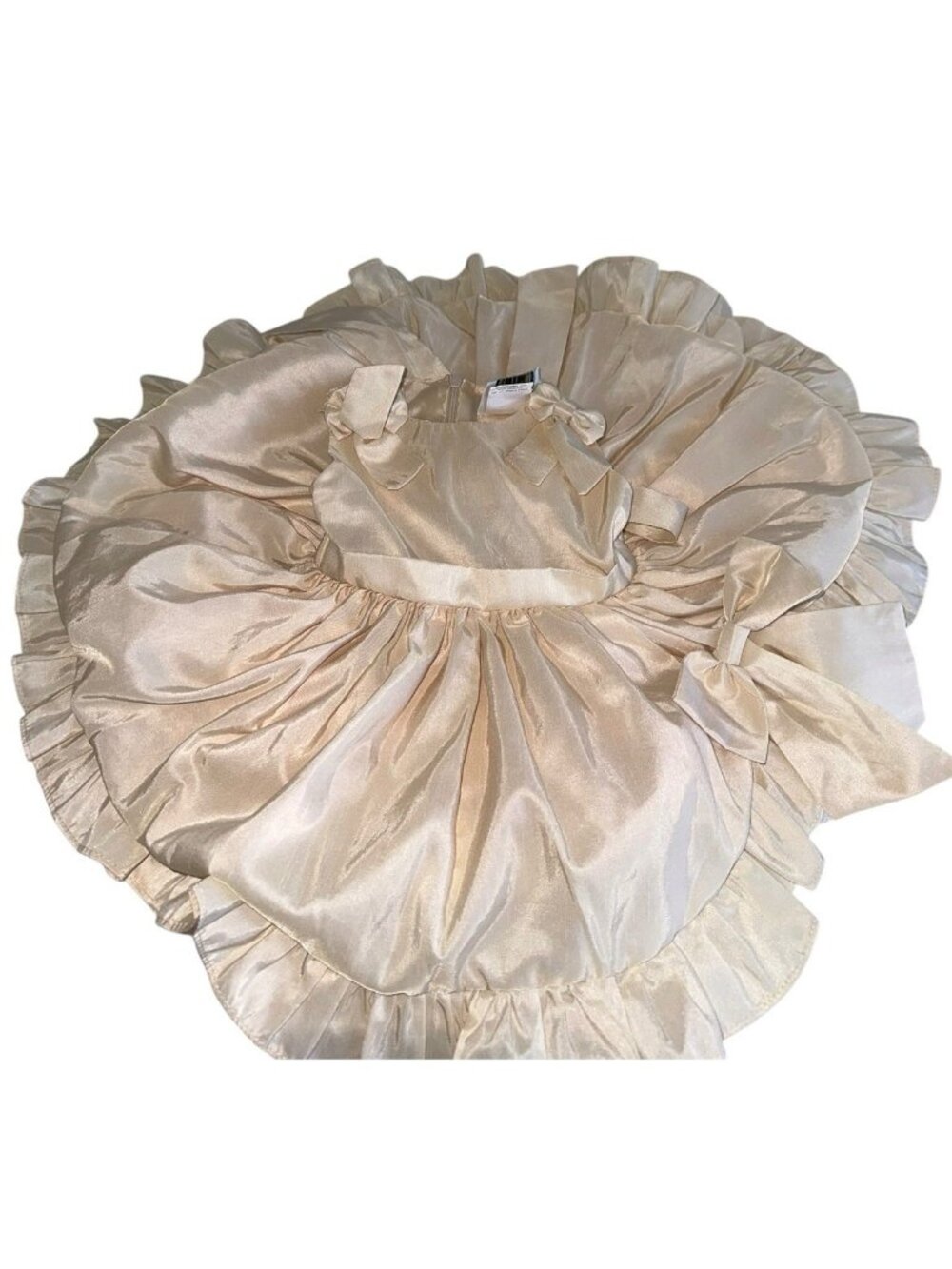 Sugar Plum Infant Girls Taffeta Dress Sz 12M Butter Yellow Wedding Flower Girl